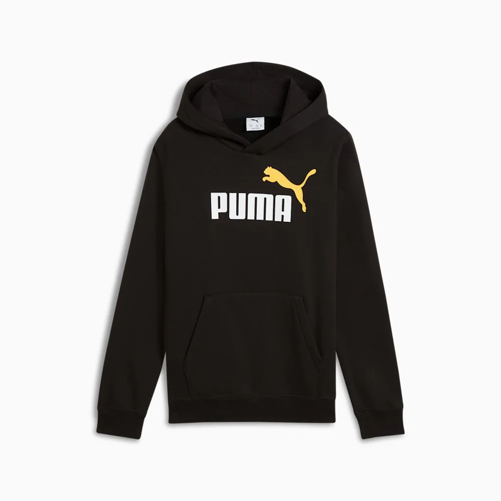 PUMA KID'S ESSENTIALS 2COLOUR FLEECE BLACK HOODIE