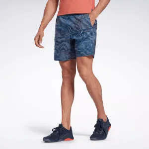Reebok Men's Allover Print Speed 2.0 Shorts Blue Reebok