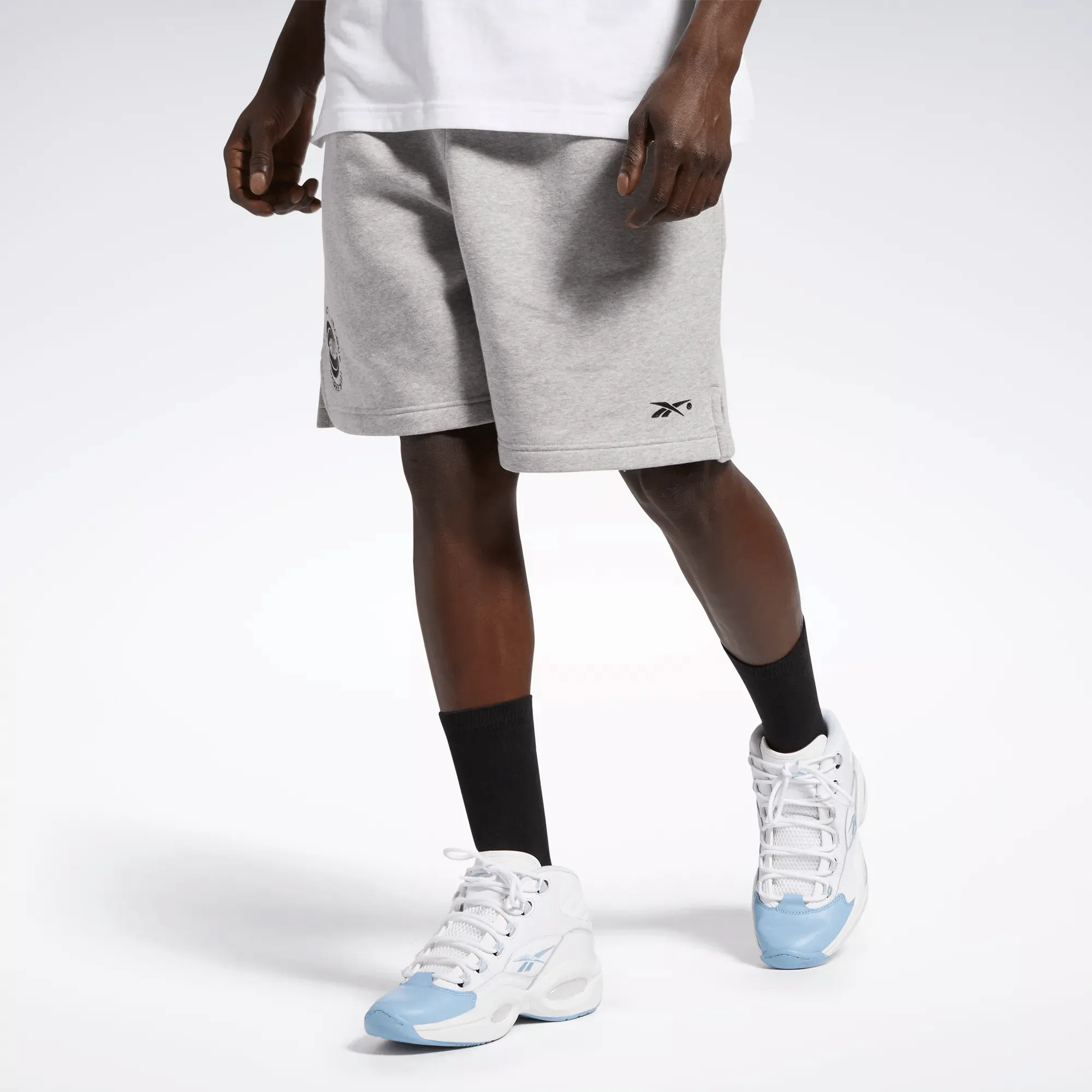 Reebok Men's Basketball City League Fleece Shorts Grey Reebok