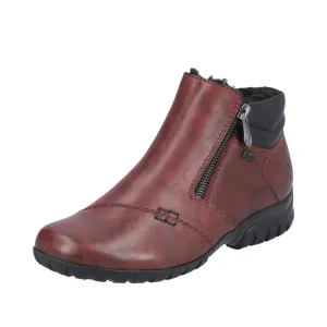 Rieker Shoes L4655-35 Ankle Zip RTex Wine/Black