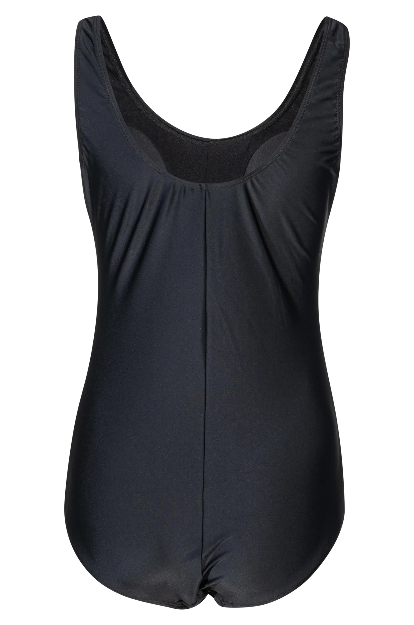 Rouched front Boy leg Swimsuit | Black | 0704A1
