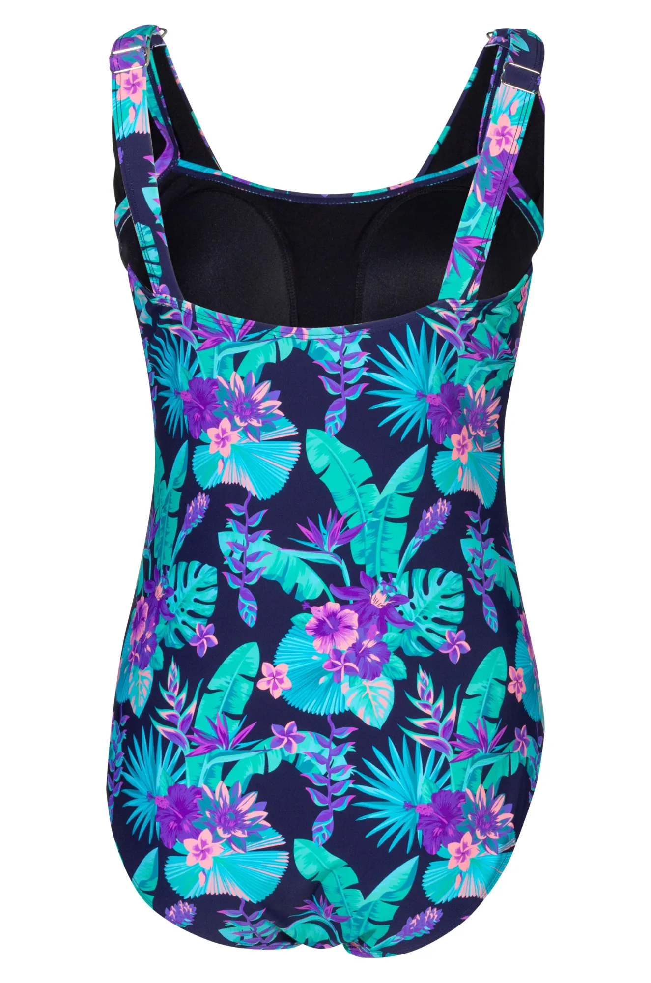 Rouched sides Swimsuit | Jade Green Jungle | 0708A1