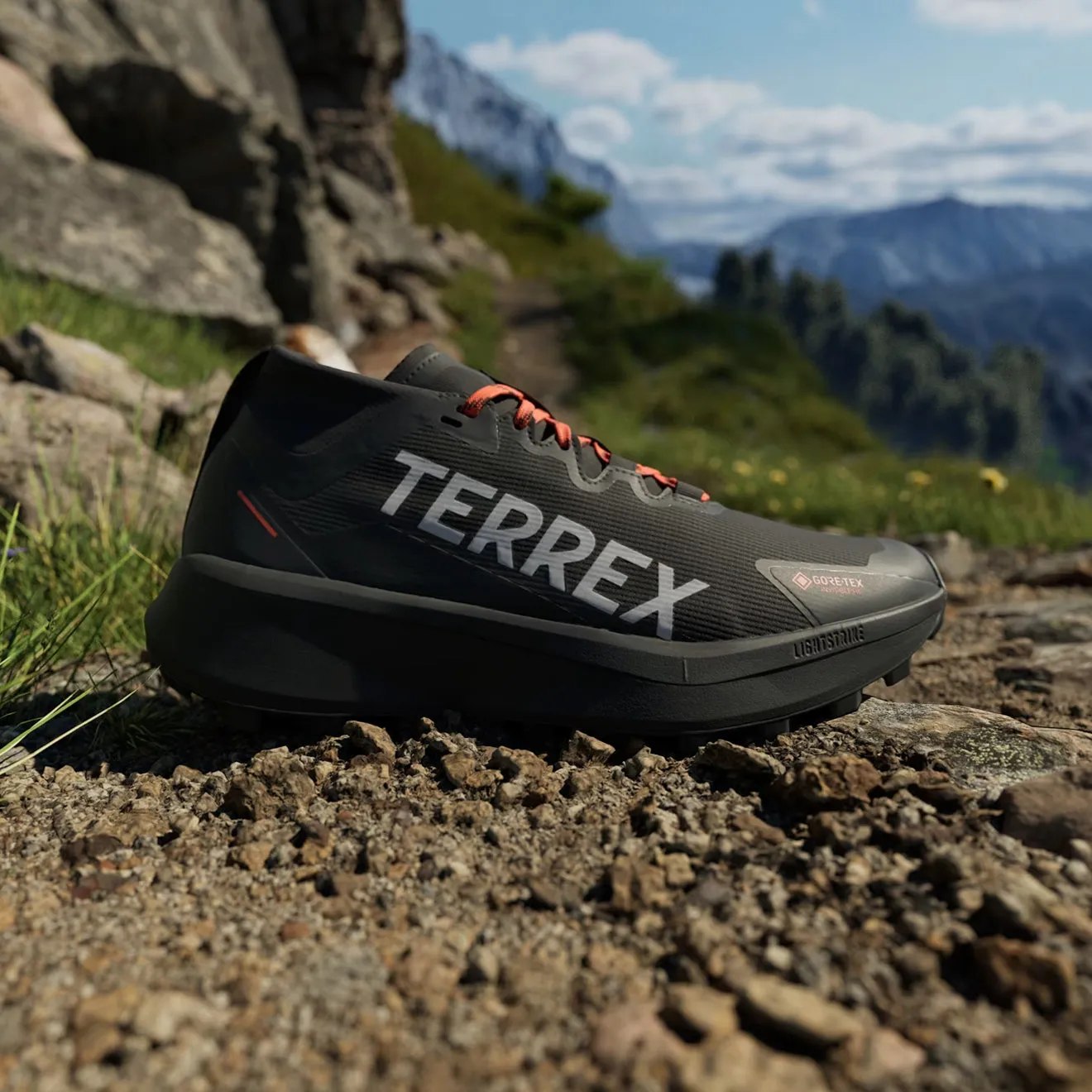 Shoes Adidas Terrex Men Adidas Terrex Agravic GTX Trail Running Shoe Core Black / Grey / Semi Impact Orange