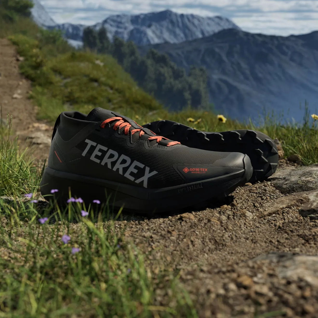 Shoes Adidas Terrex Men Adidas Terrex Agravic GTX Trail Running Shoe Core Black / Grey / Semi Impact Orange