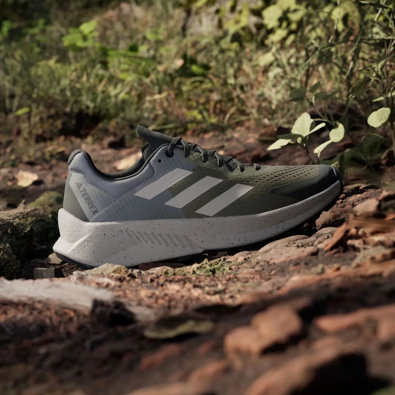 Shoes Adidas Terrex Men Adidas Terrex Soulstride Flow Trail Running Shoe Olive Strata / Wonder Beige / Charcoal