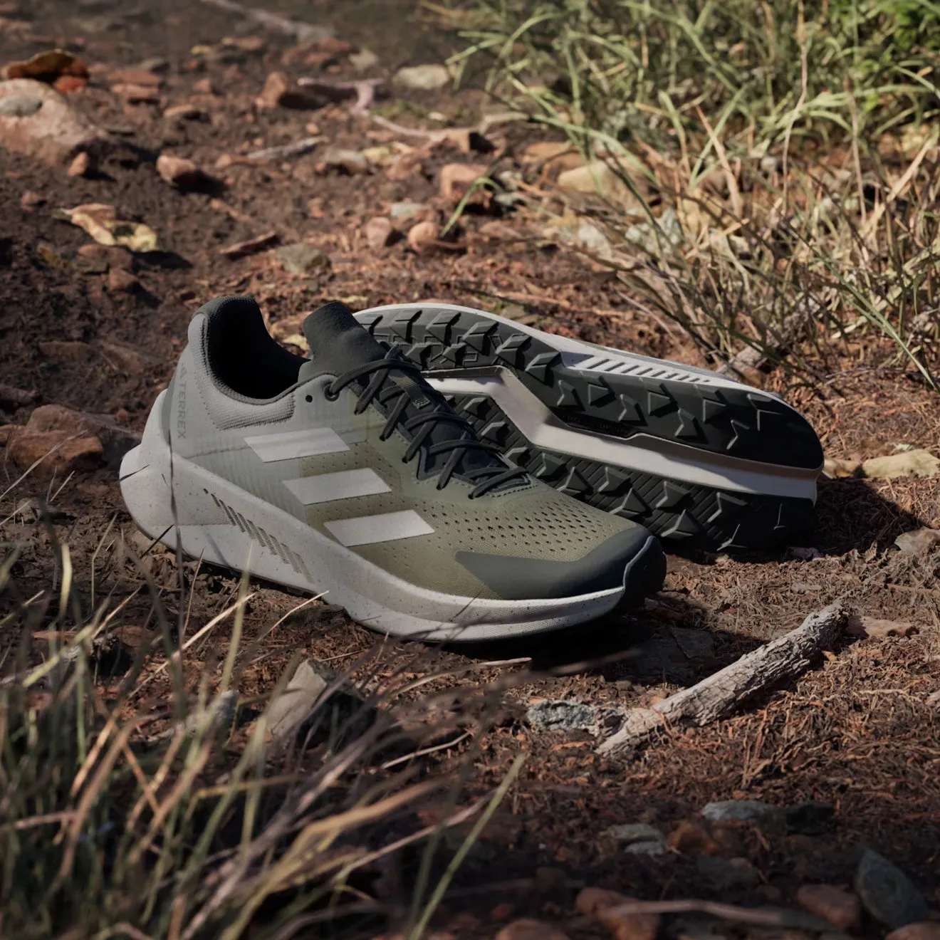 Shoes Adidas Terrex Men Adidas Terrex Soulstride Flow Trail Running Shoe Olive Strata / Wonder Beige / Charcoal