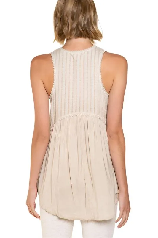 Simple But Unique Babydoll Knit Tank Top
