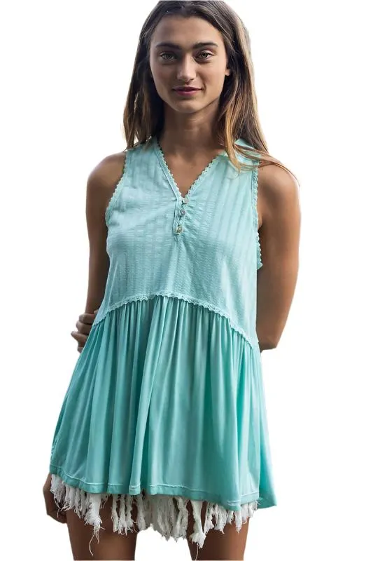 Simple But Unique Babydoll Knit Tank Top