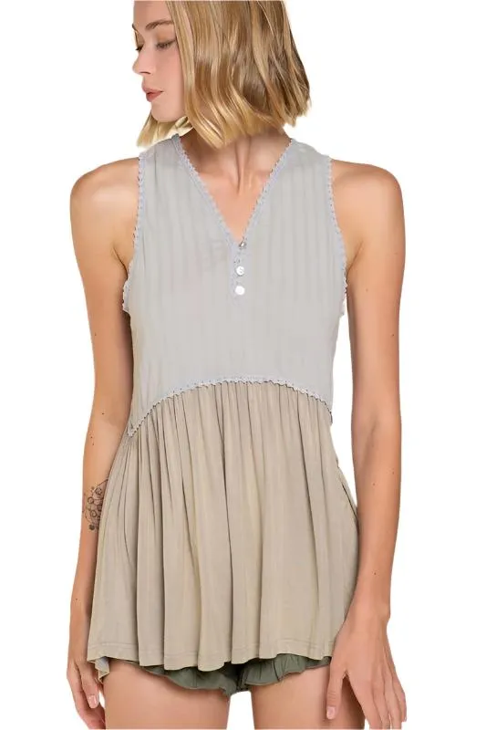 Simple But Unique Babydoll Knit Tank Top