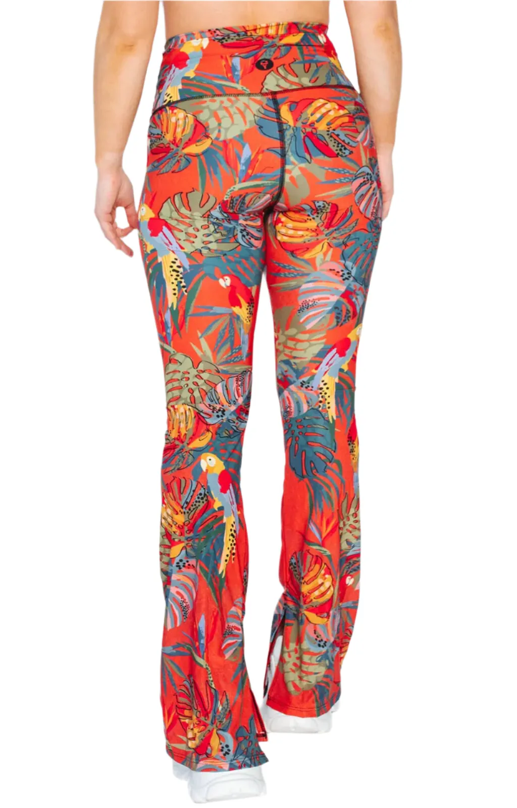 Split Flare Pant In Tropical Paradise by Yoga Democracy