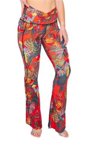 Split Flare Pant In Tropical Paradise by Yoga Democracy