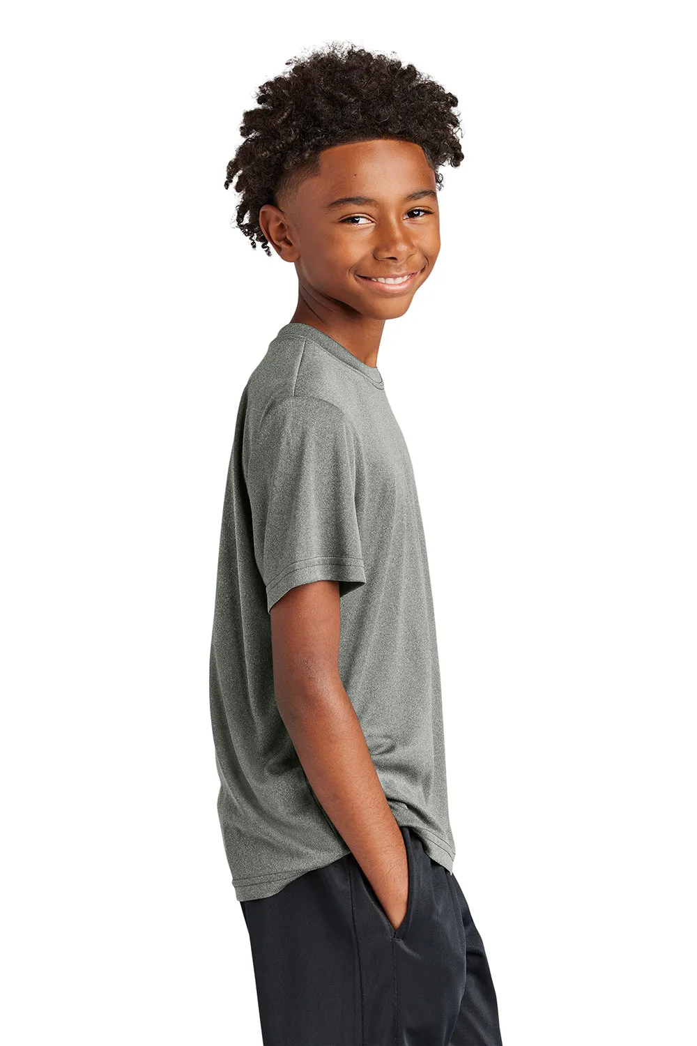 Sport-Tek Youth Competitor Moisture Wicking Short Sleeve Crewneck T-Shirt - Heather Concrete Grey
