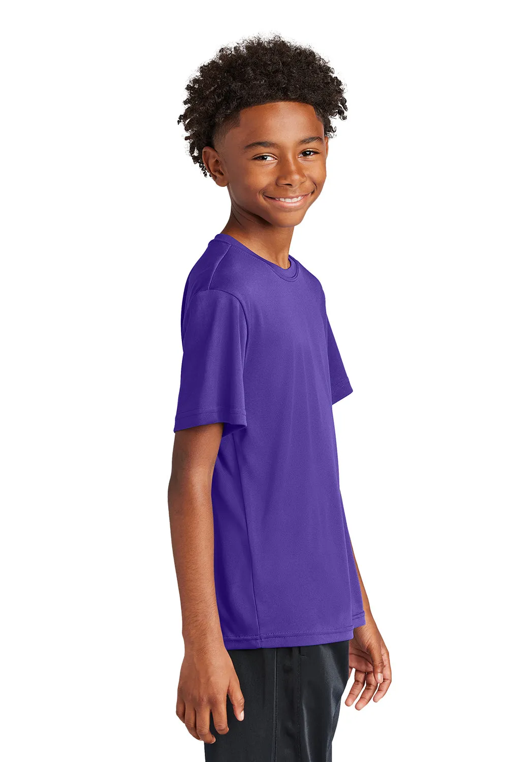 Sport-Tek Youth Competitor Moisture Wicking Short Sleeve Crewneck T-Shirt - Purple