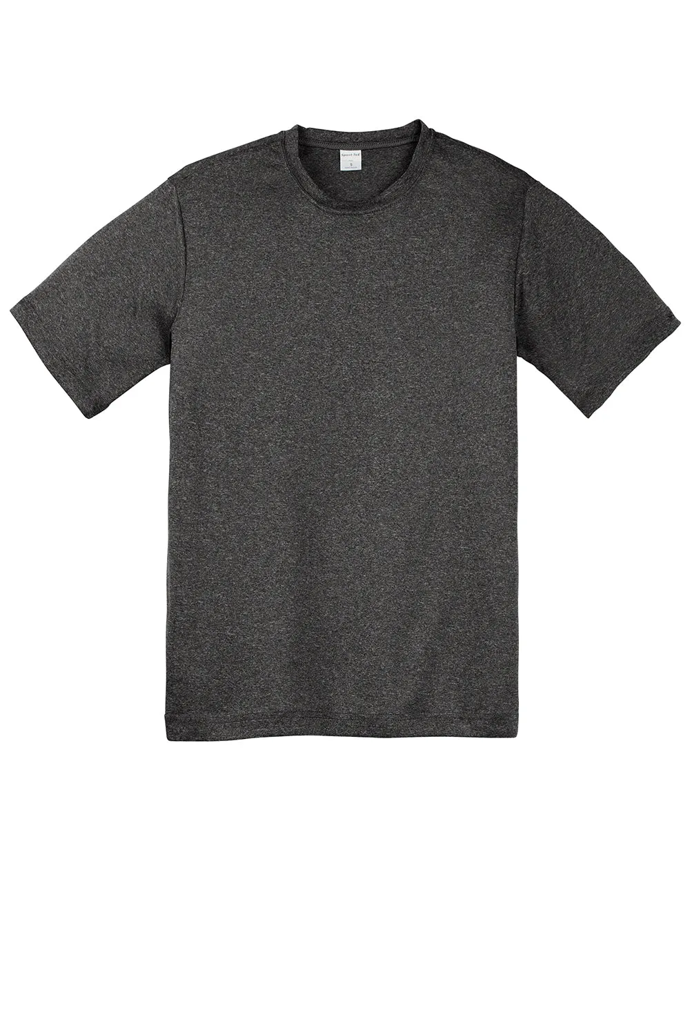 Sport-Tek Youth Contender Heather Moisture Wicking Short Sleeve Crewneck T-Shirt - Heather Graphite Grey