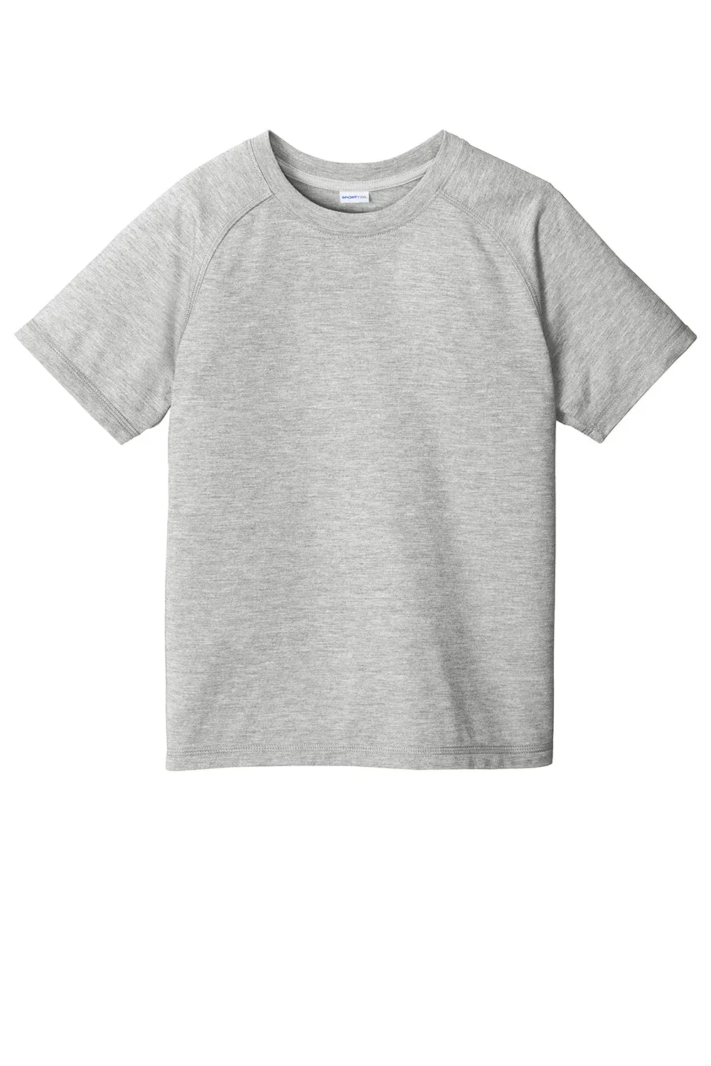 Sport-Tek Youth Moisture Wicking Short Sleeve Crewneck T-Shirt - Heather Light Grey