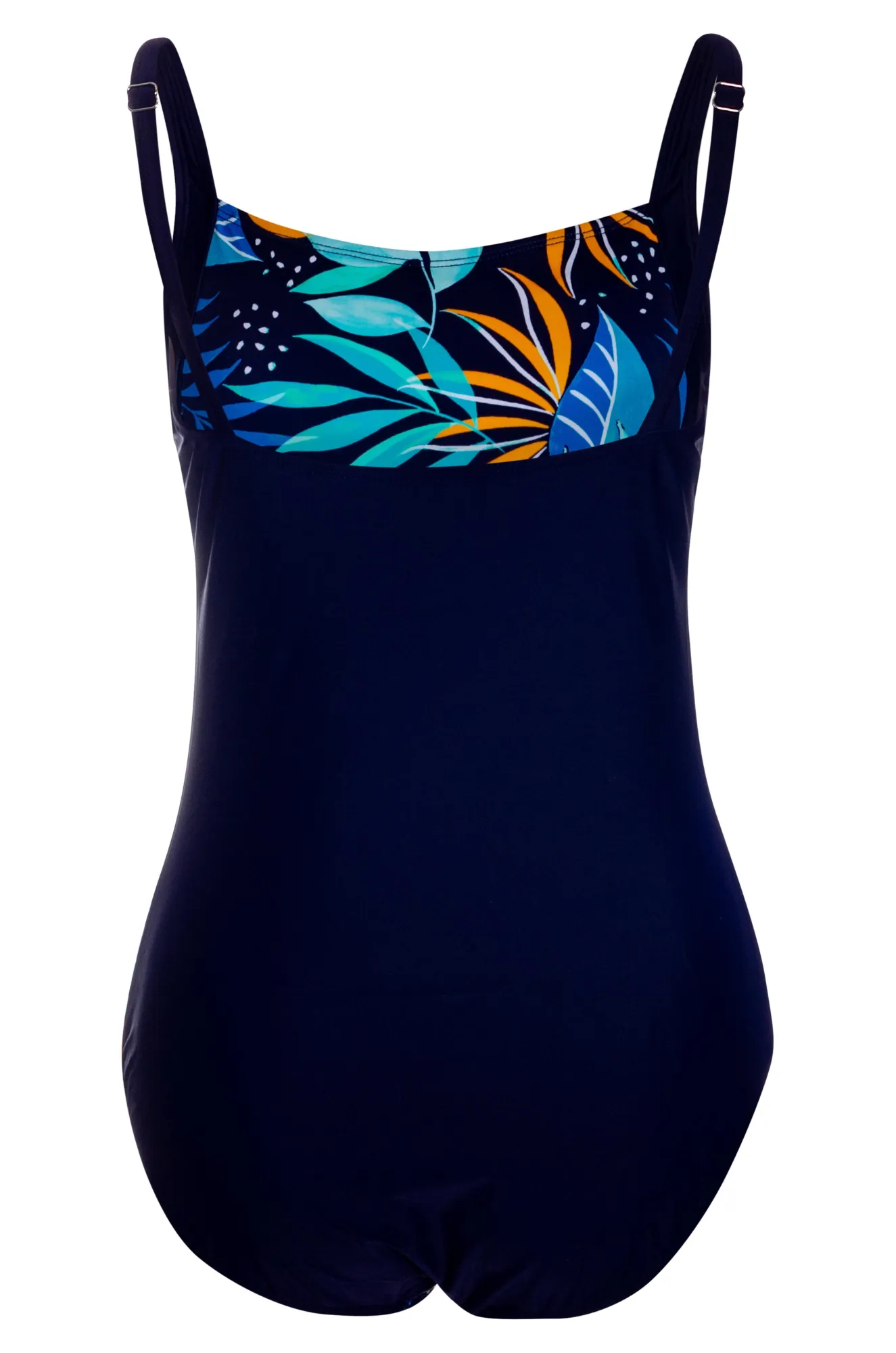 Square neck Swimsuit | Blues Aqua Fern/Navy | 0708YY
