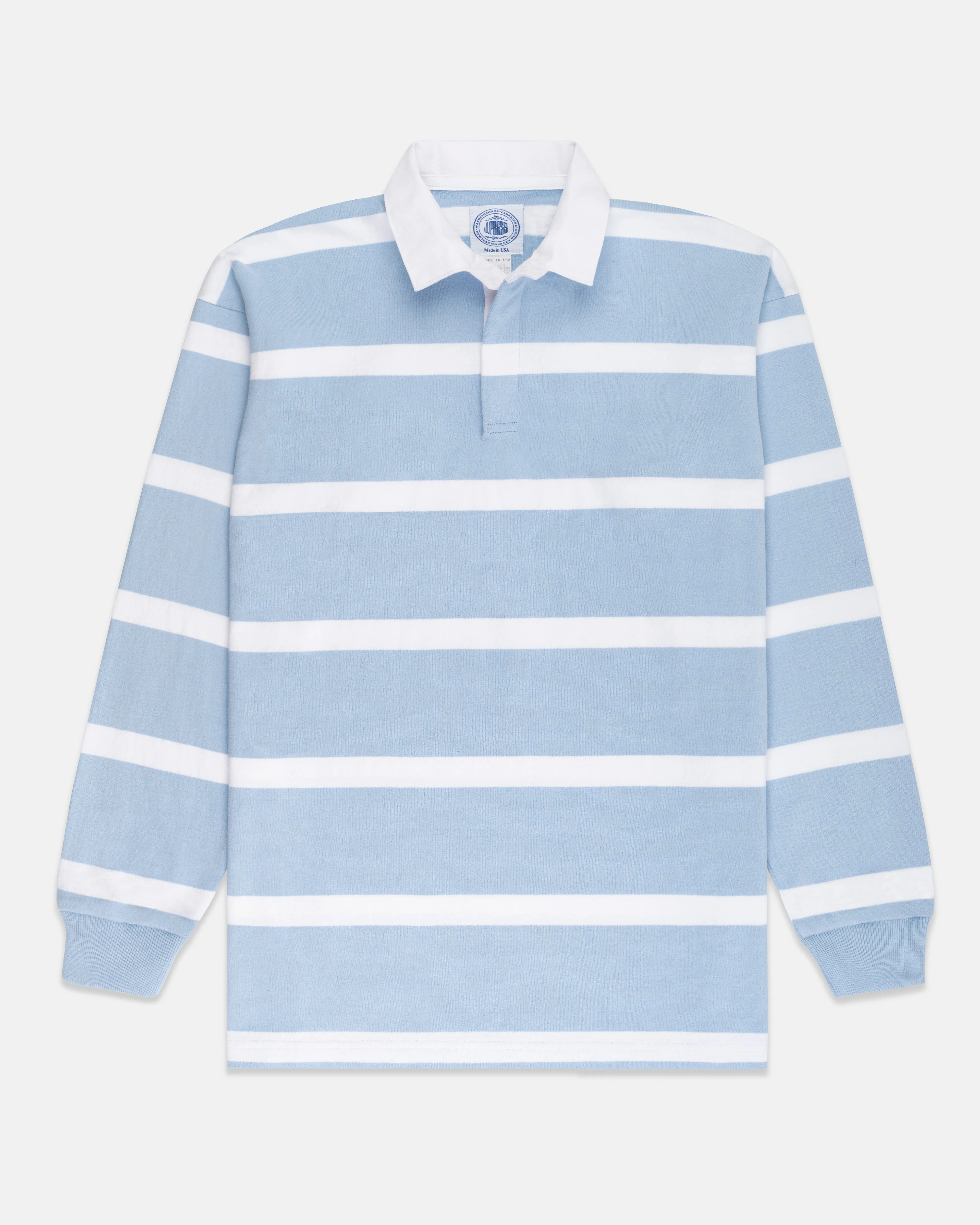 STRIPE RUGBY SHIRT - LIGHT BLUE/WHITE