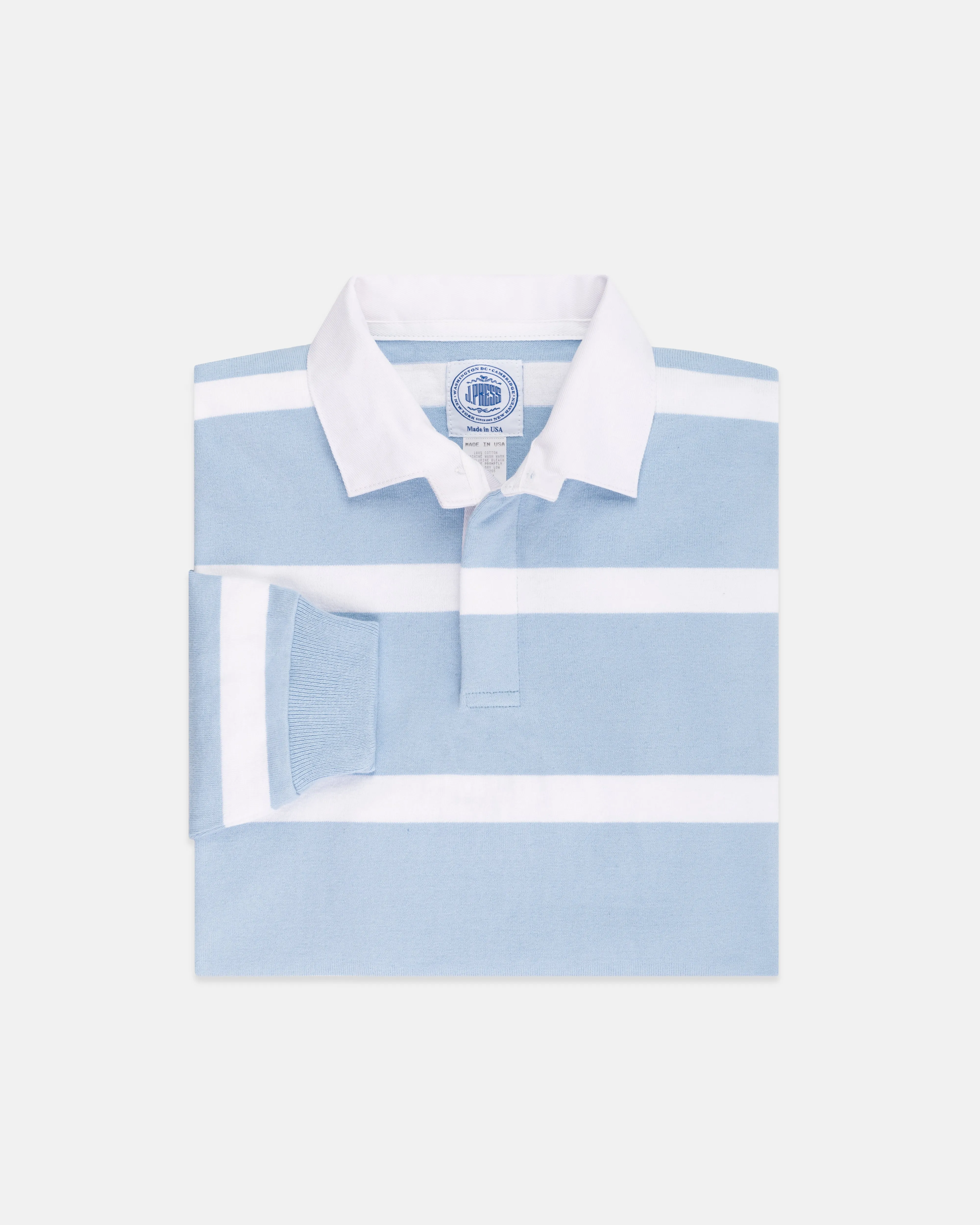 STRIPE RUGBY SHIRT - LIGHT BLUE/WHITE