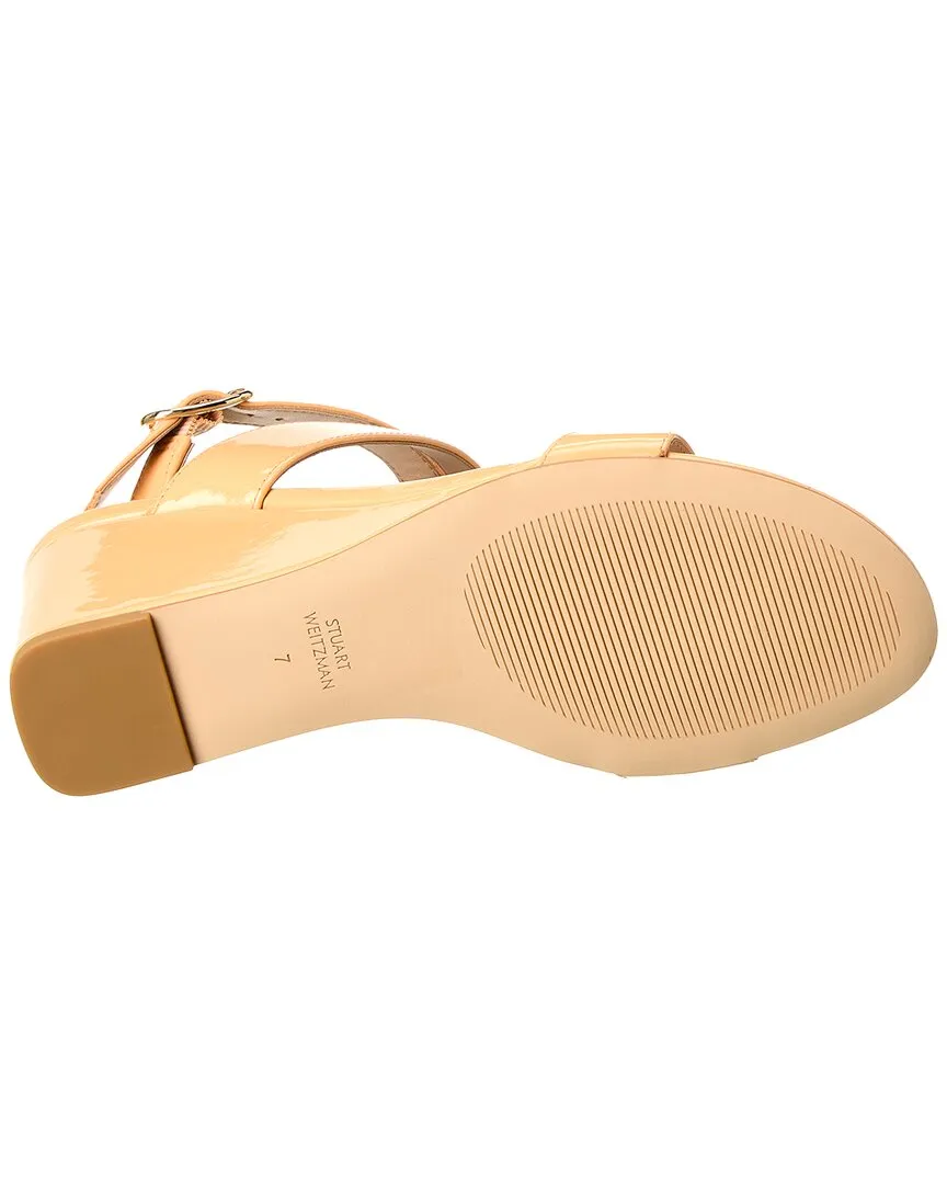 Stuart Weitzman Ave Strap 75 Patent Wedge Sandal