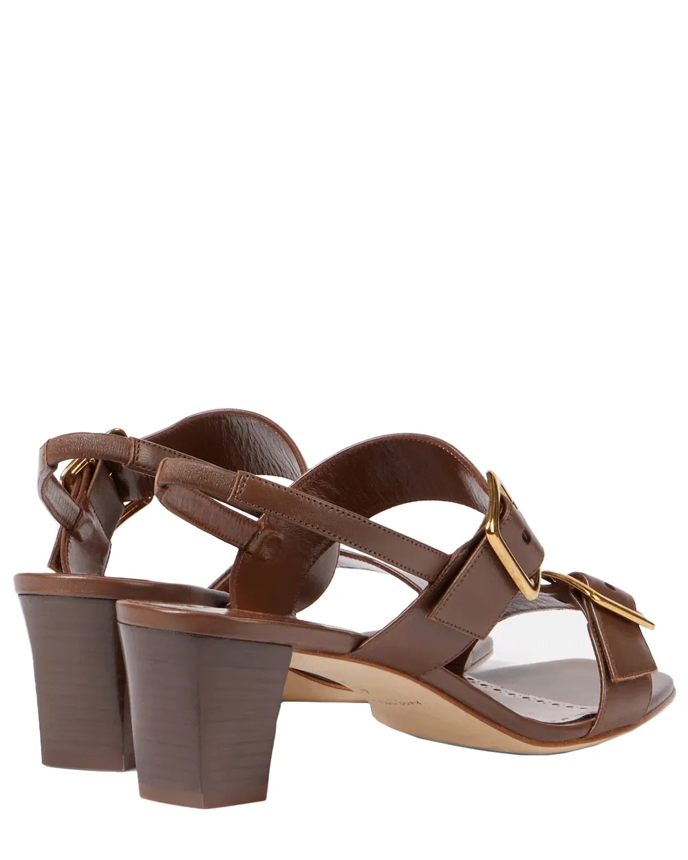 Thalitsli Dual Buckle Sandal in Dark Brown