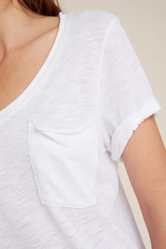 TLA Petite V-Neck Tee Shirt with Pocket