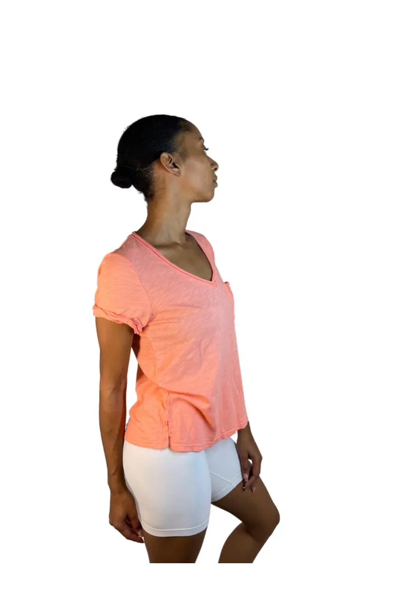 TLA Petite V-Neck Tee Shirt with Pocket