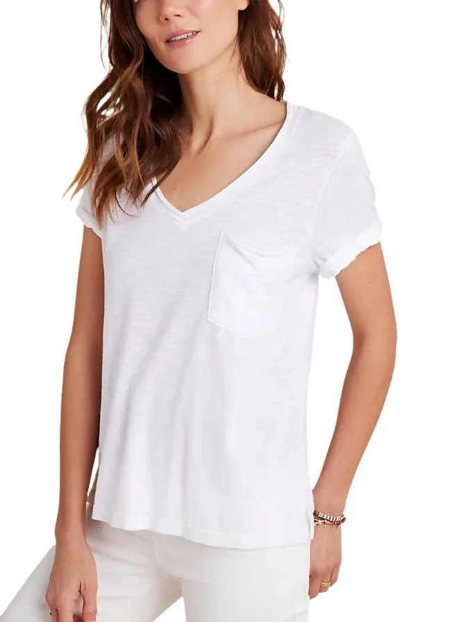 TLA Petite V-Neck Tee Shirt with Pocket