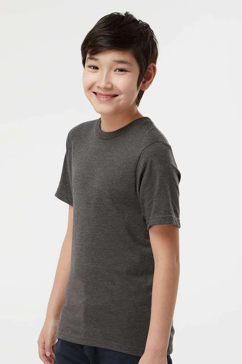 Tultex Youth Jersey Short Sleeve Crewneck T-Shirt - Heather Charcoal Grey