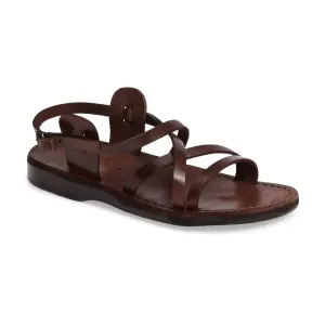 Tzippora Leather Strappy Slingback Sandal In Brown
