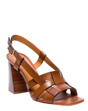 Venere Leather Slingback Sandal in Light Brown