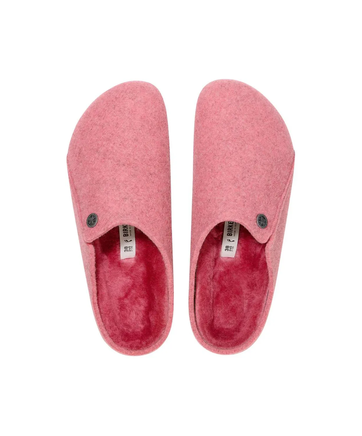 Womens Birkenstock Shoes Birkenstock Zermatt Wool Felt Shearling Fuchsia Tulip Clogs