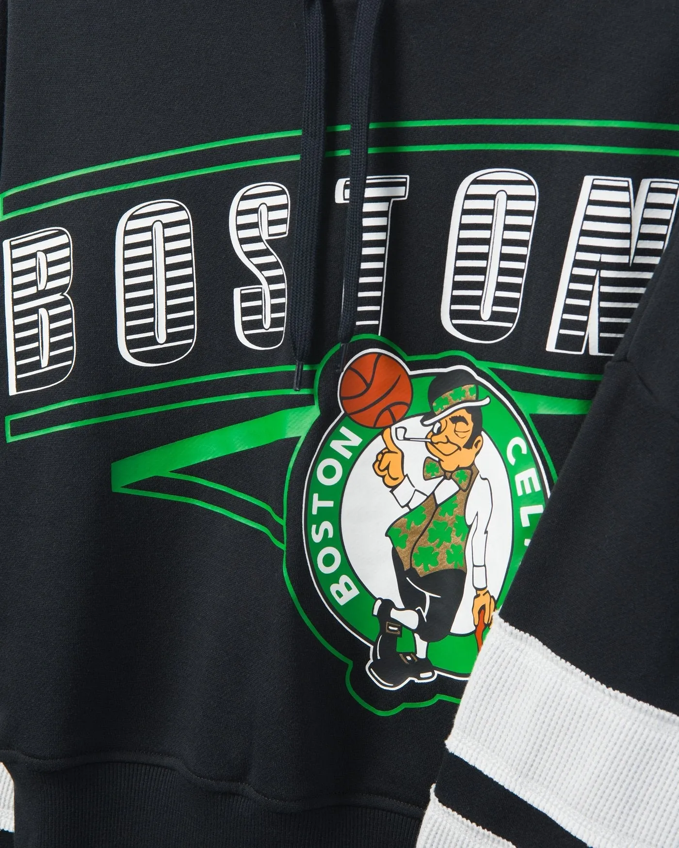 Women's Celtics Overtime Striped Fleece Hoodie