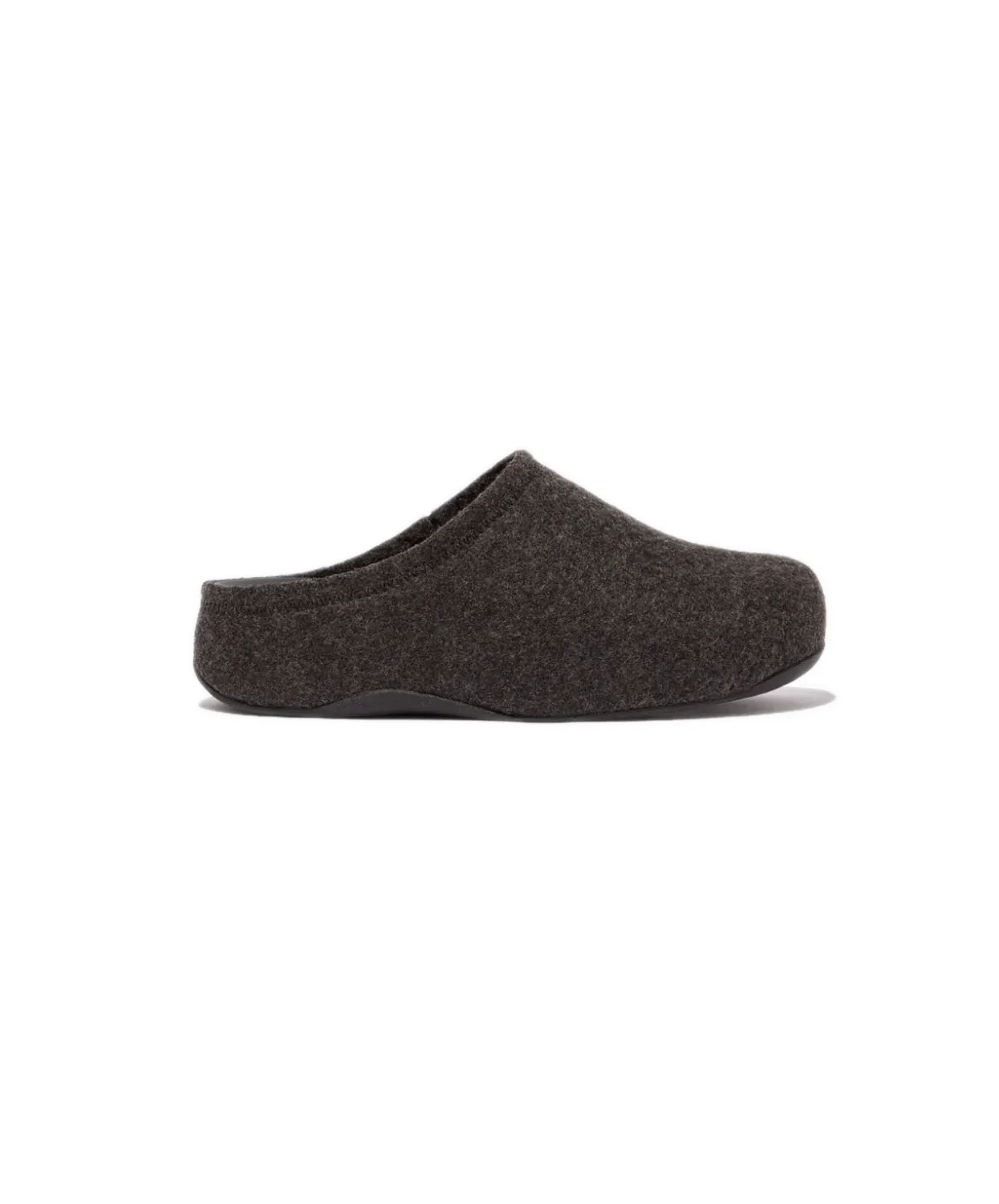 Womens Fitflop Shoes FitFlop Shuv e01 Cushy Felt Clog Slippers Black