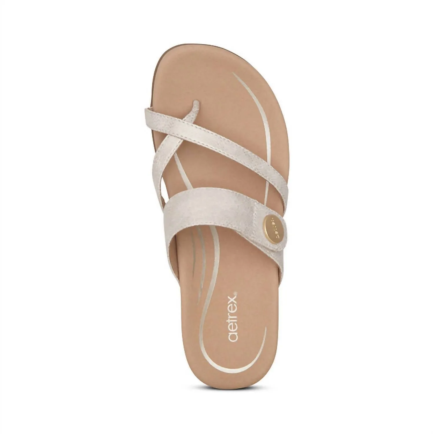 Women's Izzy Adjustable Slide Sandal In Light Gold
