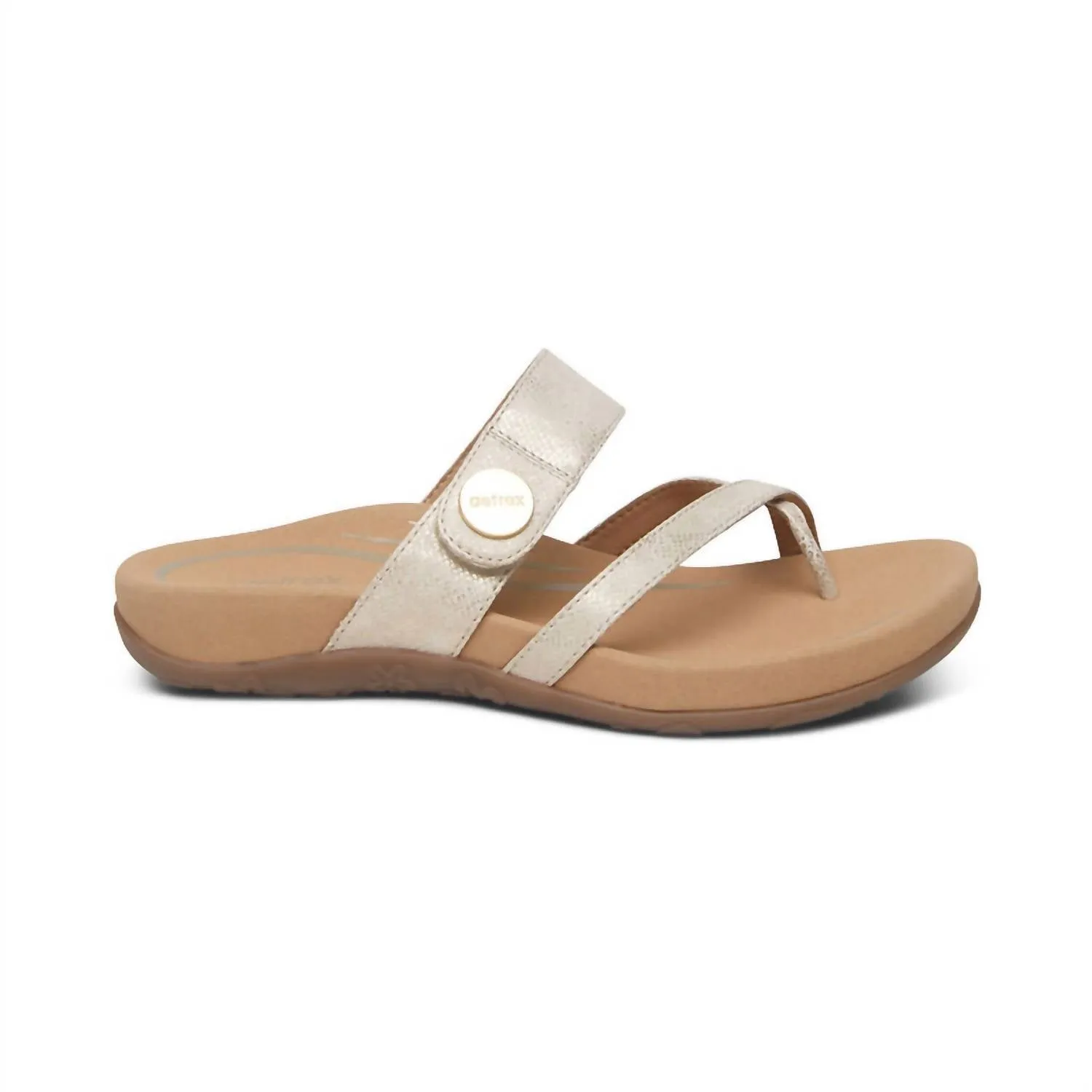 Women's Izzy Adjustable Slide Sandal In Light Gold