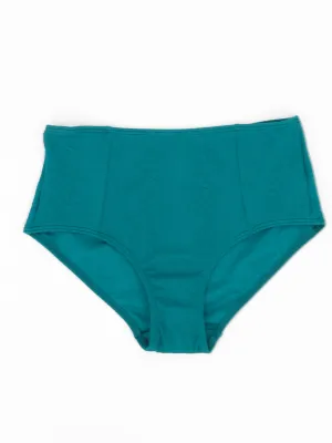 Women's Textured Bikini Bottom,Dark Green