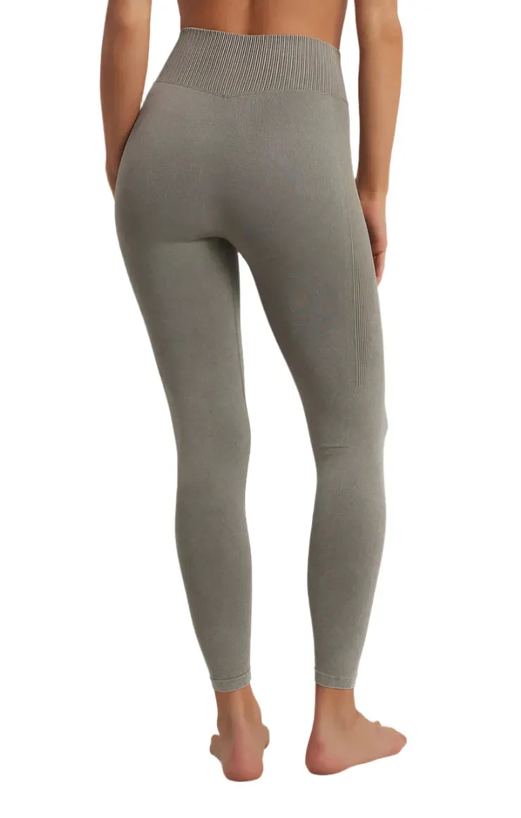 Z Supply WASH OUT SEAMLESS 7/8 LEGGING Olive
