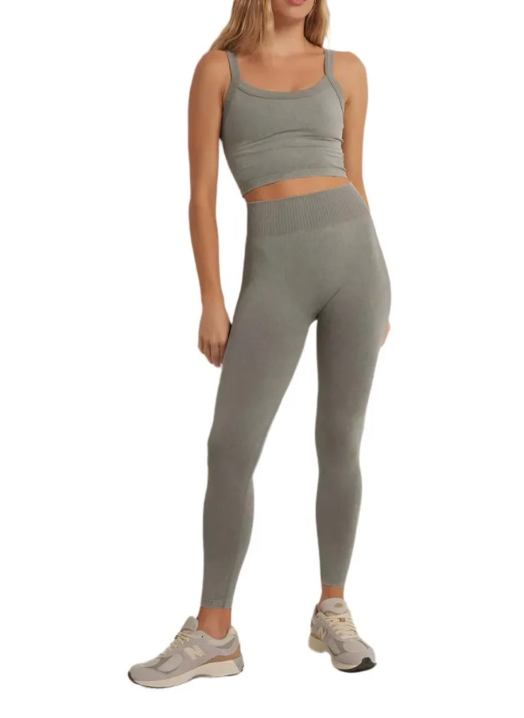 Z Supply WASH OUT SEAMLESS 7/8 LEGGING Olive