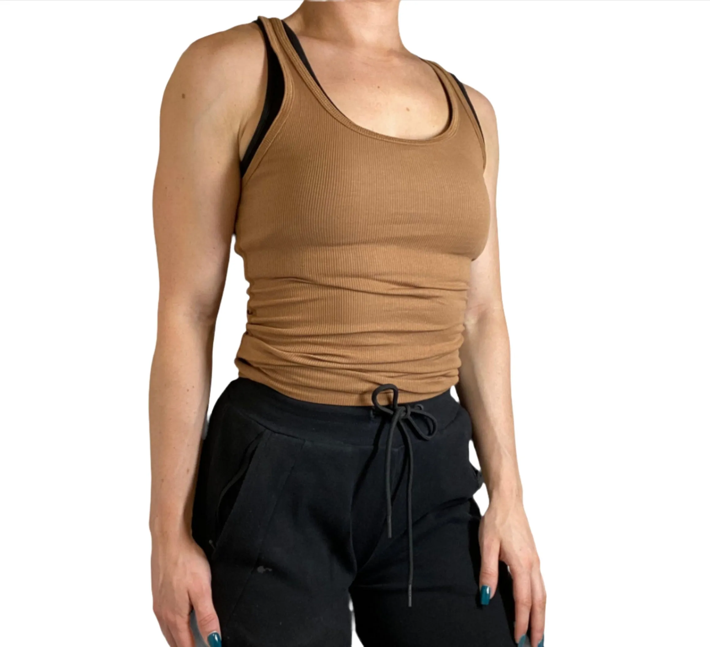 Zenana Racer Ribbed Knit Tank T1159